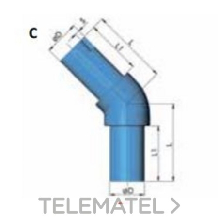 CODO 45º ELECTROSOLDABLE MANIPULADO D125 NIRON